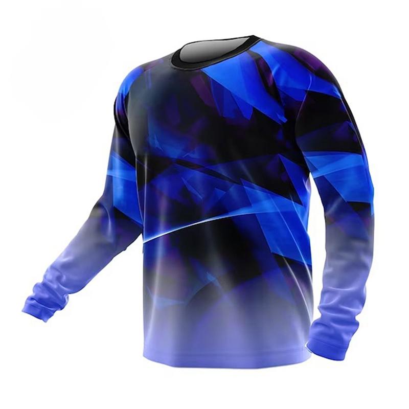 Men's Daily Sports T-shirts Outdoor Running Fitness Breathable Long Sleeve T Shirts 3D Print Simple Tees Top Autumn Clothing