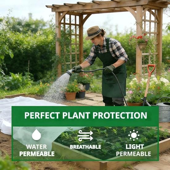 Breathable Plant Frost Cloth Cuttable Garden Freeze Protection Cover Reusable UV-Resistant Non-Woven Fabric Winter Guard for Vegetables Flowers Trees