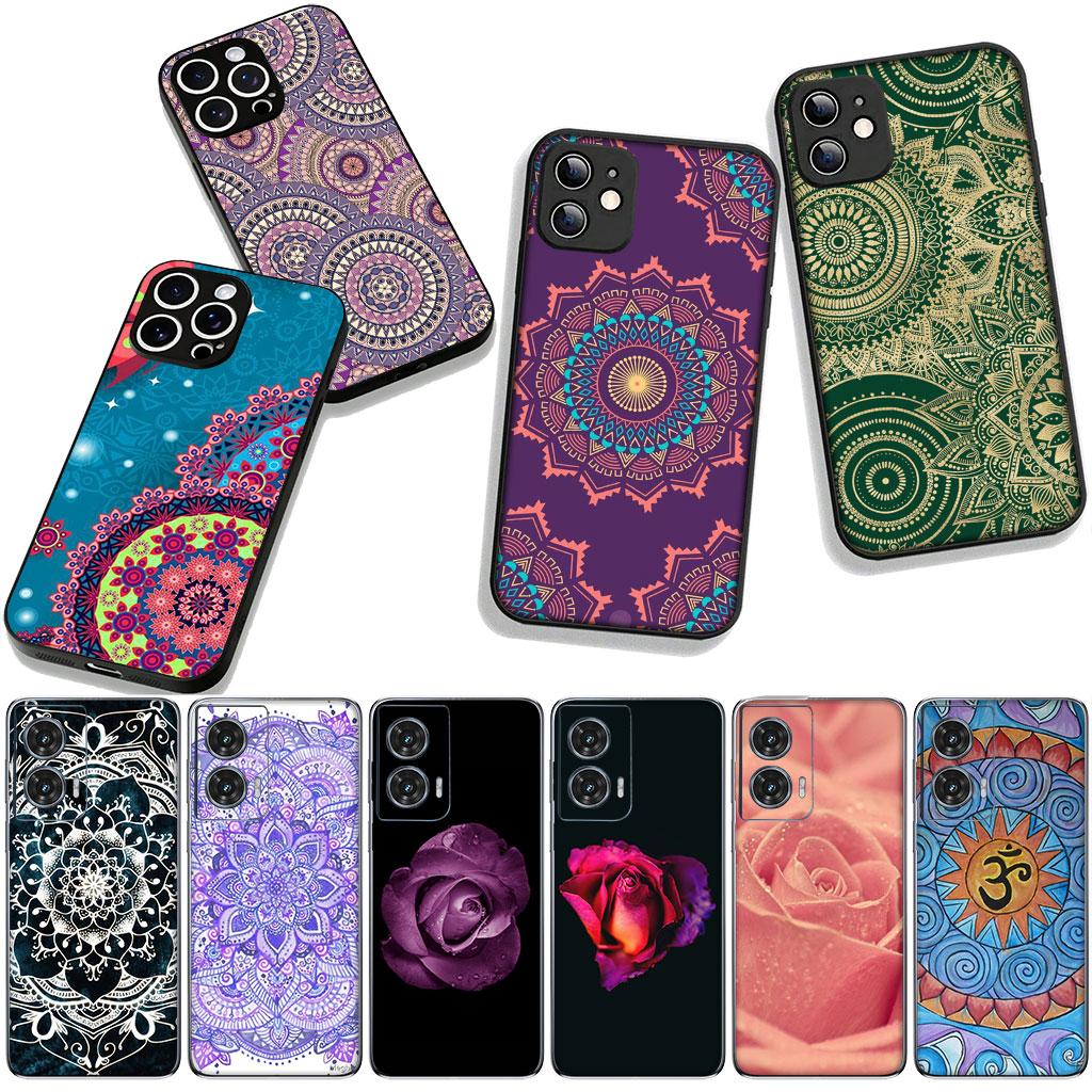 For Motorola Moto G54 G05 G24 G55 G75 G85 G15 G86 Power Edge 50 30 Fusion Neo Pro Case Floral Paisley Texture Flower Mandala