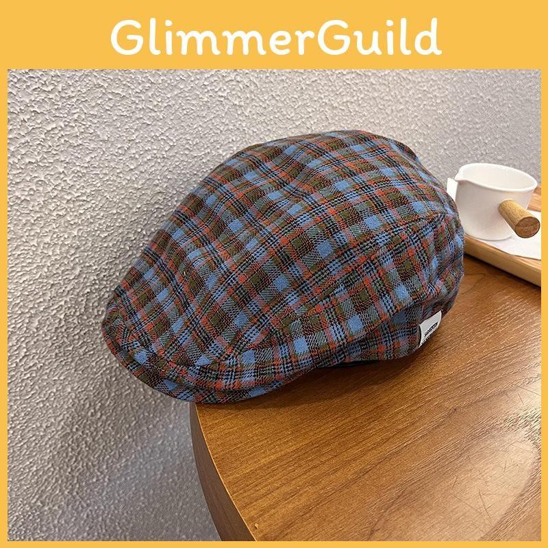 Trendy Retro Grid Print Newsboy Cap Windproof Warm Features Streetwear Casual