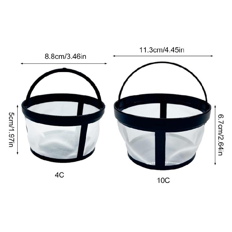 Functional Basket Style Coffee Filter Durable Nylon Coffee Filter Unique Coffee Strainer For 4/10 Cup Coffee Machines