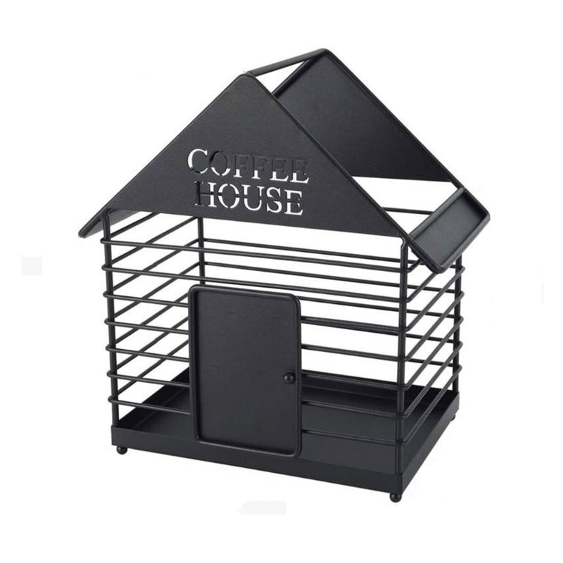 

Vintage Coffee Storage Basket Coffee Pods Stand Metal Organizer Coffee Pods Basket Metal Material for Coffee Fruit Snack 1