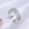 New Fashion Woven Lace 925 Sterling Silver Hollow Personality Light Luxury Opening Rings TYB586