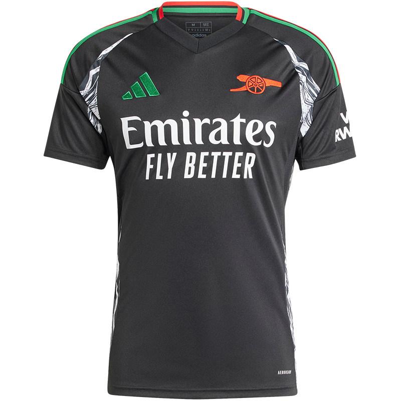 Мужская черная футбольная футболка Adidas Arsenal AEROREADY 24/25, выездная, с логотипом Labrum London, с V-образным вырезом, с капюшоном, с коротким рукавом S