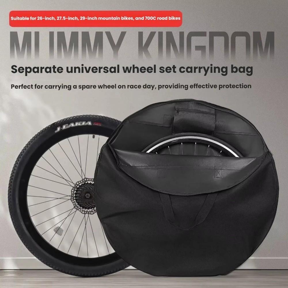 Outdoor Bicycle Tire Storage Bag Nylon Black Wheel Carry Bag Cover Rainproof Sports Wheel Bag Suitable for 26/27.5/29 Inch
