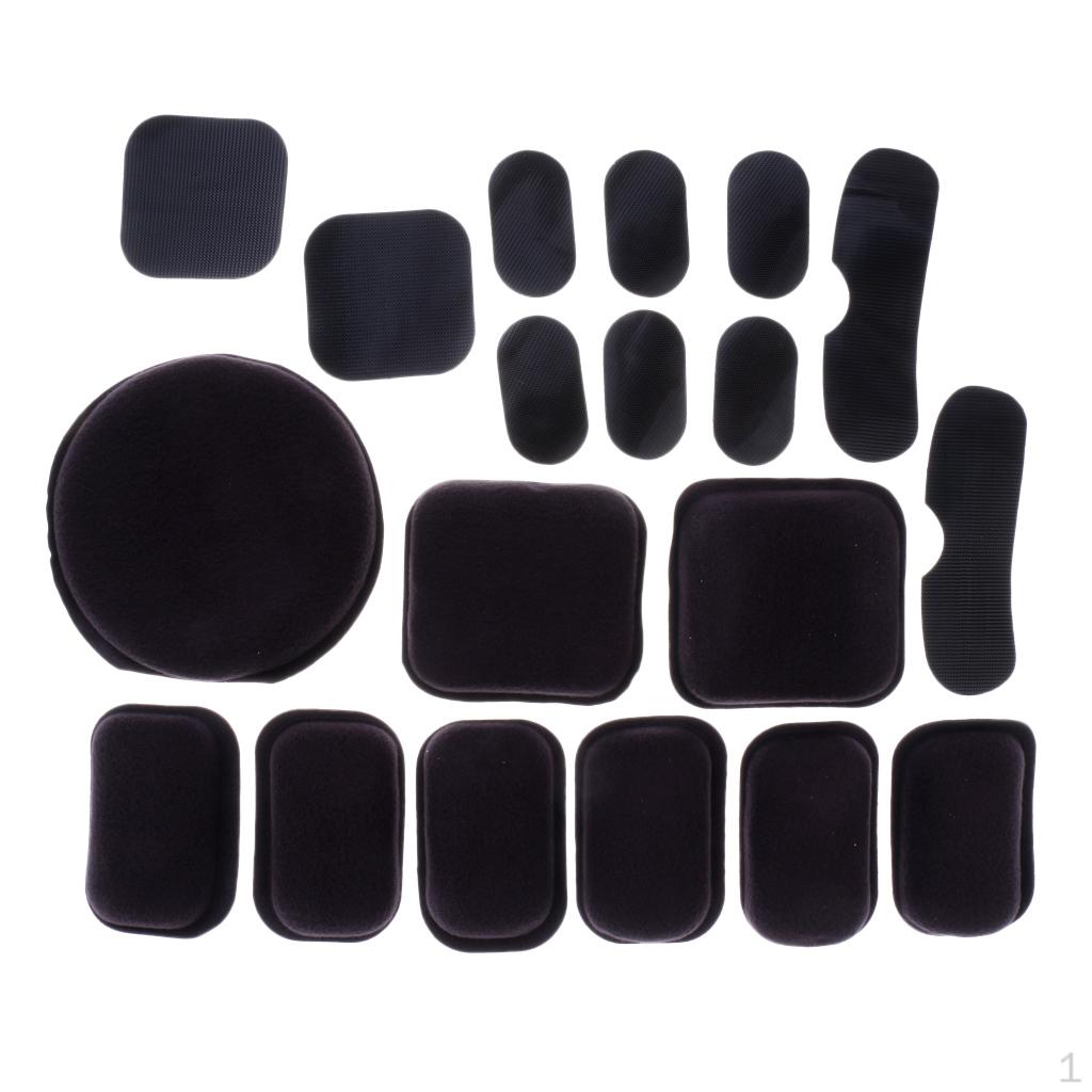 Comfortable Protective Helmet Cushion Memory Foam Pad Black (9pcs/set)