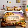 Sunflower Bedding Set with Inspirational Quote Bedding Set (1 Duvet Cover, 2 Pillowcases, Duvet Not Included)