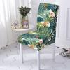 Potisk tropických rostlin Elastický potah na židli Pratelný Zelená řada All Inclusive Potah na jídelní židli Spandex pro svatbu v restauraci
