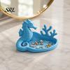 Coastal Style Home Decor Seahorse Coral Jewelry Tray, 3D Printed Ocean Themed Ring Earring Desktop Storage Tray Holder, Decorative Trinket Dish