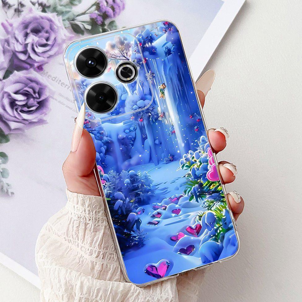 Clear Casing For Xiaomi Poco M6 Plus Cover For Xiaomi Poco M6 4G Case Luxury Butterfly Love Fashion Flowers Cool Lion Painted