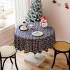 Party Table Cloth Christmas Day Winter Chinese New Year Decorations Indoor Table Fabric Checked Cover Cloth