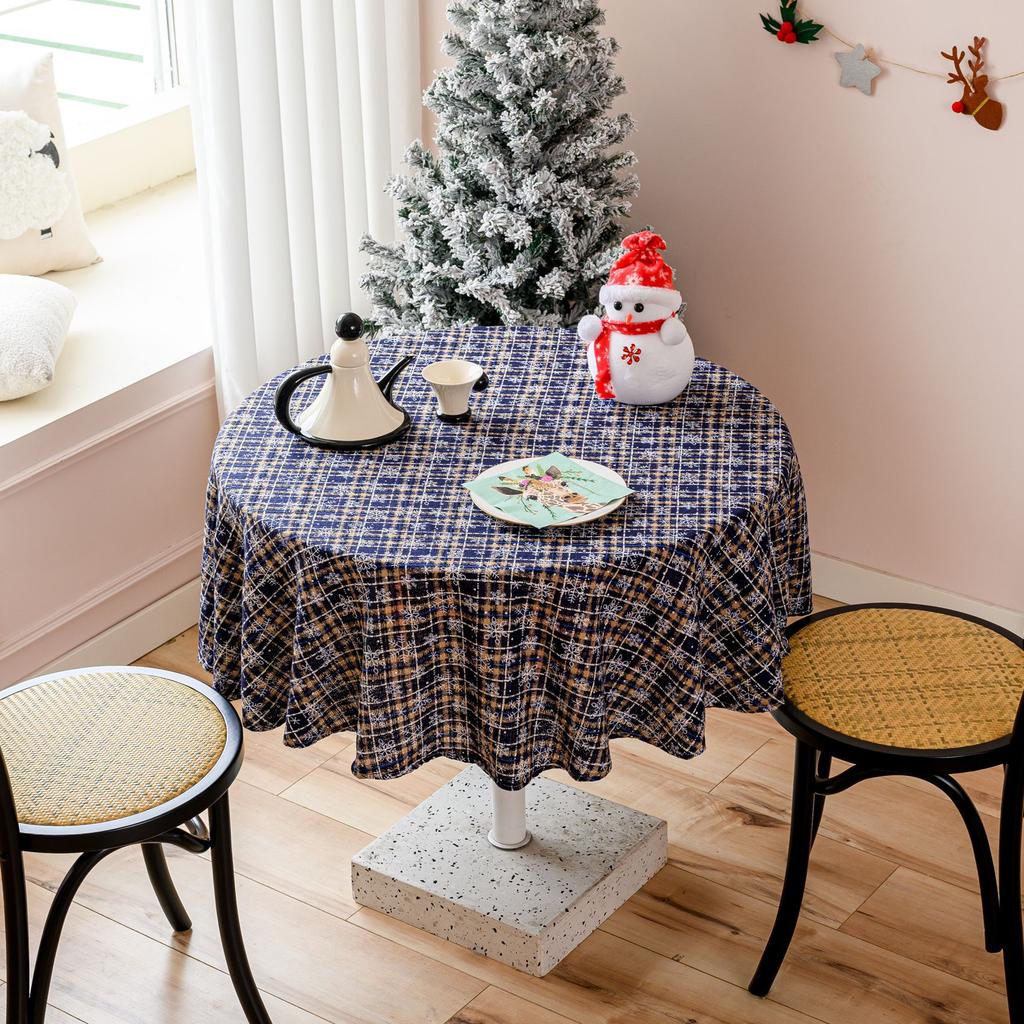 Party Table Cloth Christmas Day Winter Chinese New Year Decorations Indoor Table Fabric Checked Cover Cloth