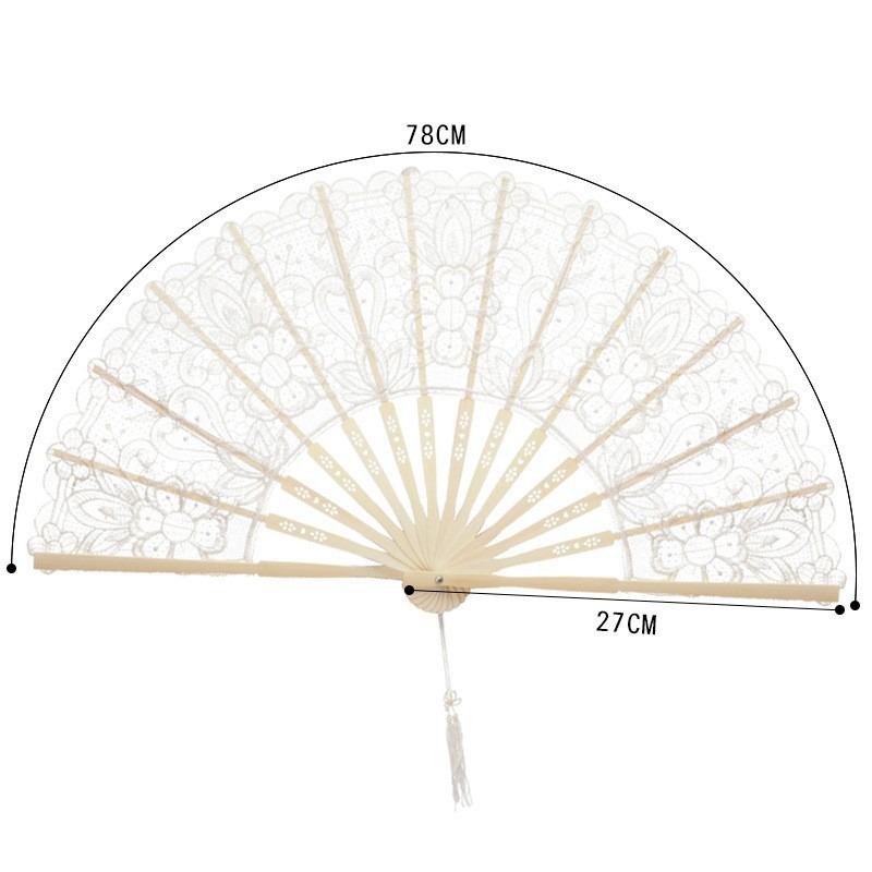 Faltfächer Brautgeschenk Party Spitzenfächer Massivholz Seidenstoff Faltfächer Antiker Stil Spitzenfächer