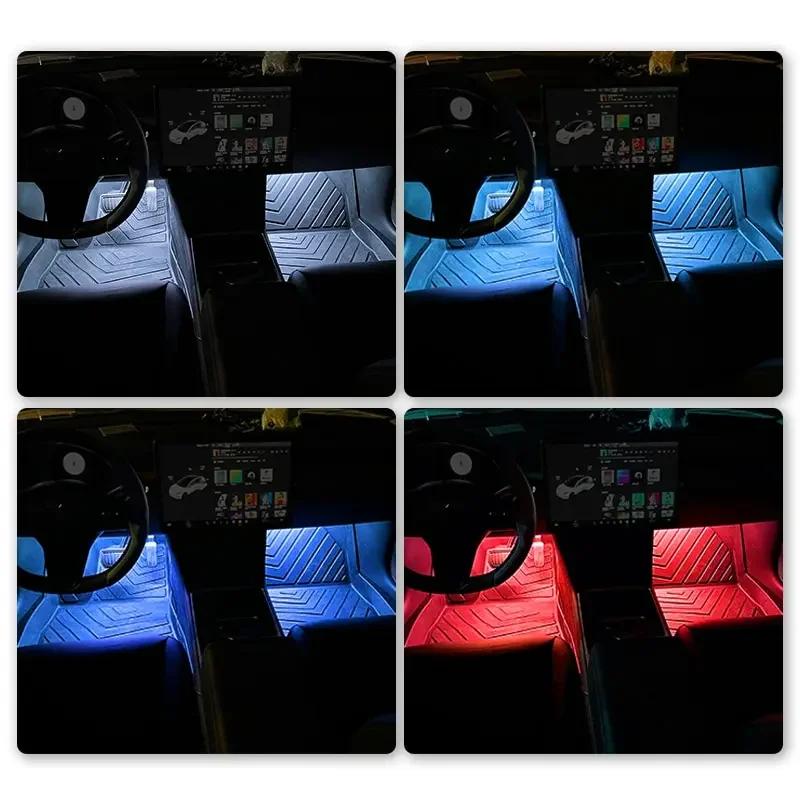 Car LED Neon Foot Light – USB-powered Interior Backlight & Cigarette Lighter Accent Lamp for Vehicle Atmosphere Decoration