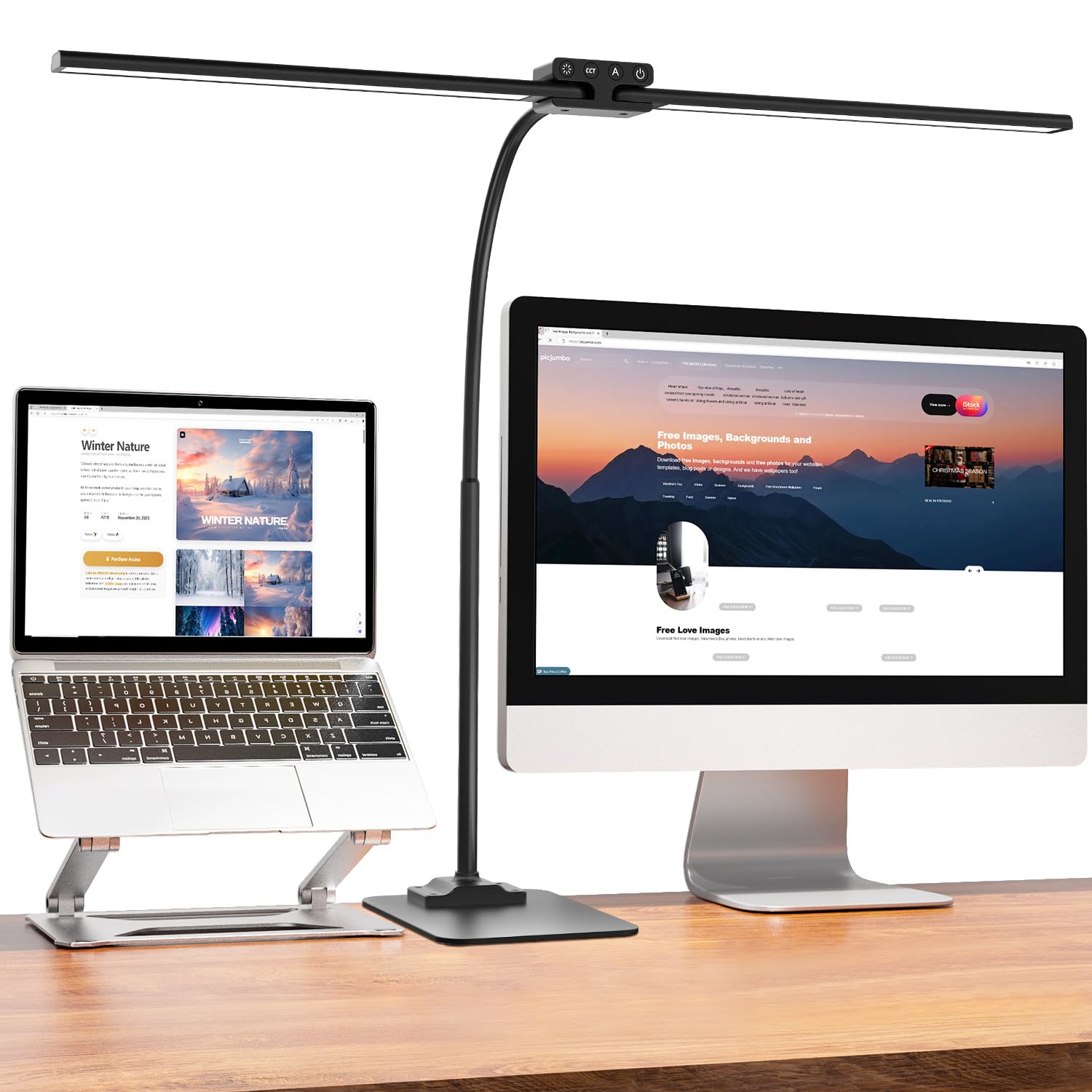 

EppieBasic Desk 24W Stand Double Light Bar Настільна підставка Тип настільна 1200 люмен Плавна 4 рівні кольору 30 хвилин Автоматична робота пам’яті Світло, Світло, чорний