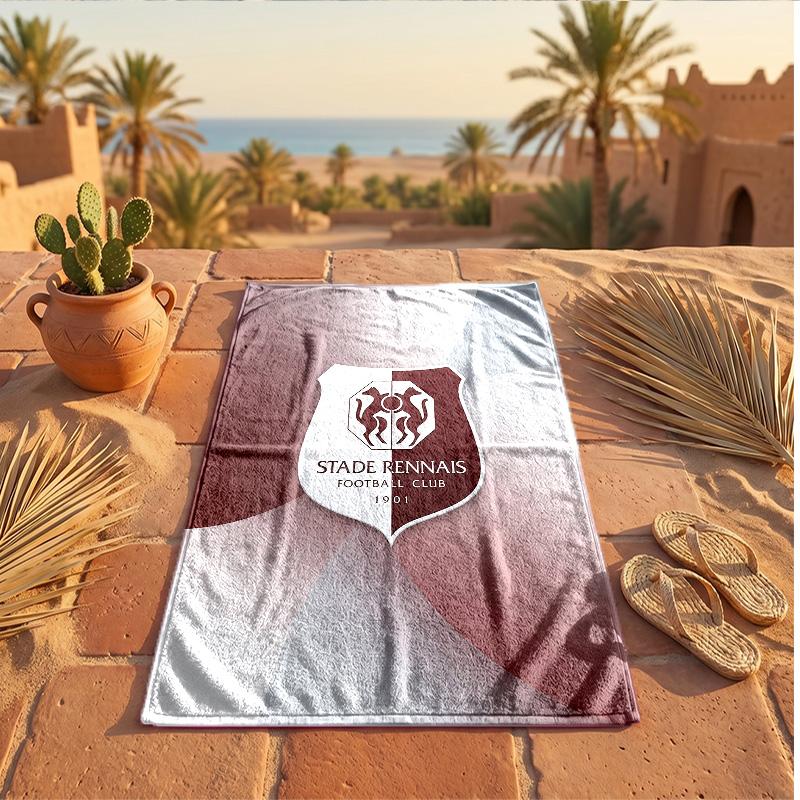Stade Rennais FC Print Microfiber Beach Towel Quick Dry Absorbent Large Towel For Beach Swimming Travel