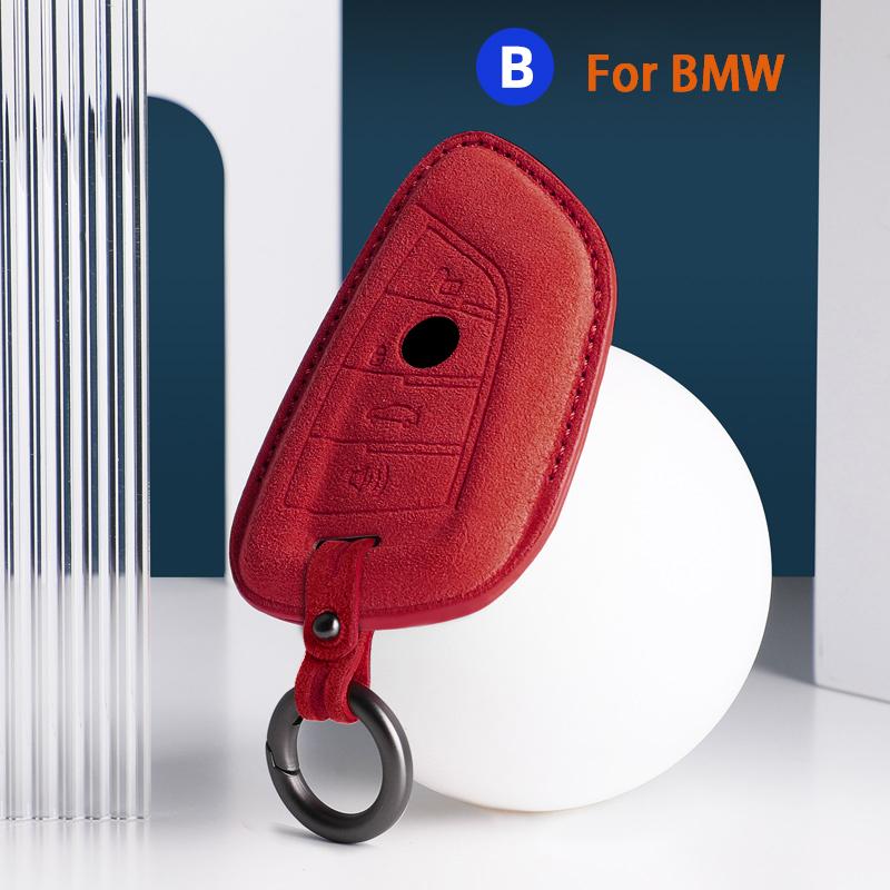 For BMW 3 5 Series X1 X2 X3 X4 X5 X6 X7 F30 F90 F10 G30 G60 E60 F48 F39 E70 F15 F16 325li 530 Car Key Case Cover Suede Keychain
