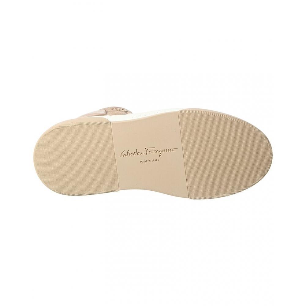 Salvatore Ferragamo High Top Leather Sneaker Bone Cassio