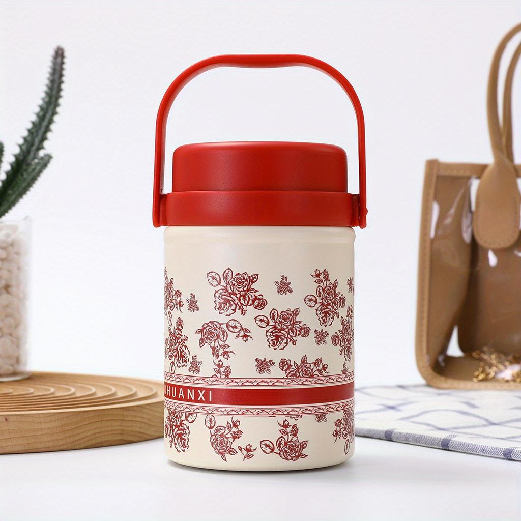 Garnek do gulaszu Stal nierdzewna Izolowany próżniowo Pojemnik na jedzenie Lunch box Pojemniki z dodatkową łyżką Zupa Przechowywanie jedzenia Biuro Podróż Piknik