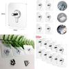Non Drill Adhesive Hook Stainless Steel Transparent Wall Mount For Home Organization