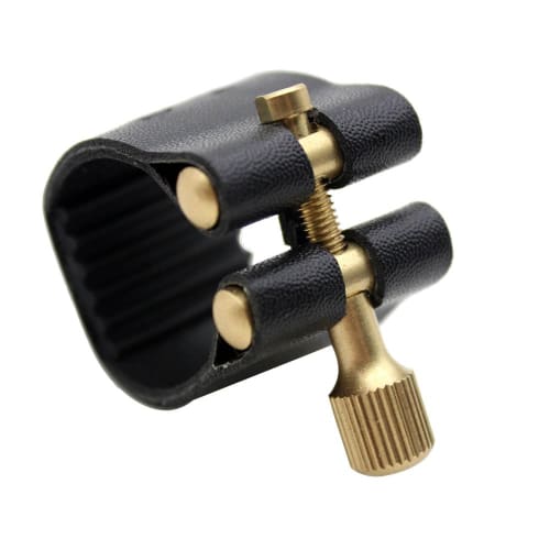 Andoer Ligature Compact Ligature with Zipper, Synthetic Leather Mouthpiece, Rubber, for Alto Saxophone