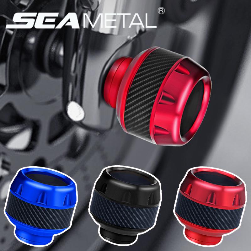 SEAMETAL 2Pcs Aluminum Alloy Motorcycle Crash Protector Scooter Wheel Front Fork Frame Falling Protection Pads Sliders Moto Exterior