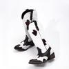 Fashionable Plus-Size Embroidered Mid-Calf Women's Boots: Pointed Toe, Chunky Heel, Sizes 35-46