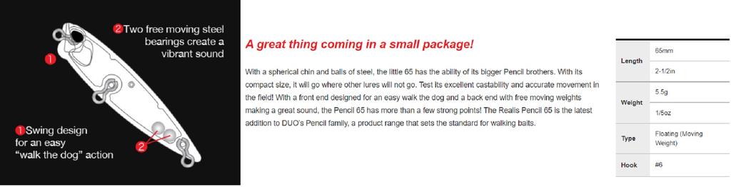 DUO Realis Pencil 65 Topwater Floating Lure GHA3138 (8587)