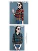 2025 Women's Korean Style Plaid Slimming Shirt - Casual Long Sleeve Print for Spring & Autumn Students