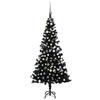 VidaXL Artificial Christmas Tree with LEDs and Balls Christmas Tree Christmas Decoration Garden Patio Backyard Outdoor Black 3077675