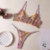 See Through Exotic Sets for Women Sexy Floral Fancy Lingerie Lace Embroidery Fairy Seamless Tulle Underwear Fahion Bilizna Set
