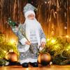 Cute 13inch Santa Claus Decorations Velvet Soft Santa Claus Doll Window Decoration Standing Santa Claus Xmas Tree Ornament