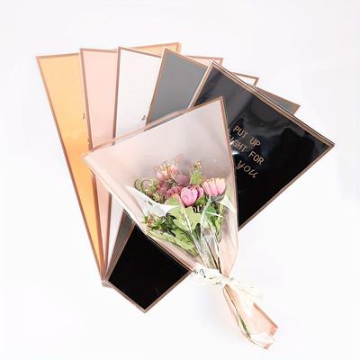 50pcs Waterproof Flower Wrapping Paper Floral Packaging Bag Rose Bouquet Transparent Clear Cellophane Plastic Bag Wedding Party Valentine's Day Decor