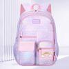 Girls Backpack Rainbow Students Schoolbag Large Capacity 180 Degree Opening Classification Storage Pockets Kindergarten Elementary Middle School Book