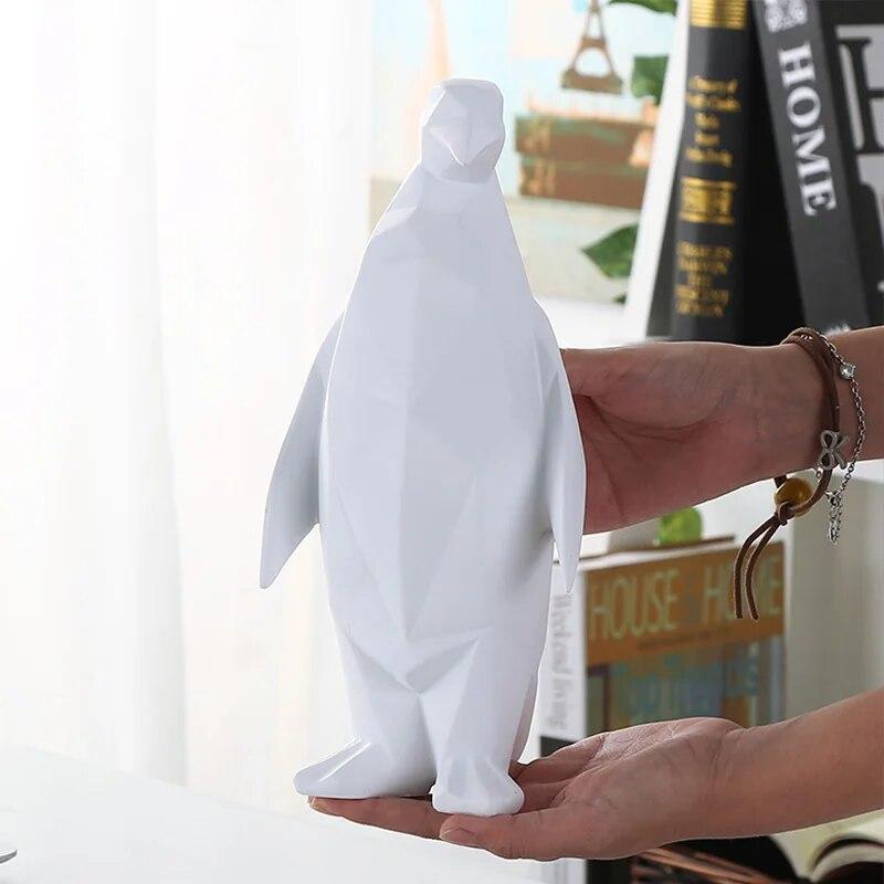 Sculture e Statuette Statua di Animale Decorazioni per la Casa Ornamenti Per Decorazione Domestica Soggiorno Tavolo Scrivania Ufficio Pinguino Bianco Carino