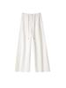 Damen Petite High-Waist Woll-Acetat Weite Hosen, Herbst/Winter Fall, Elastischer Bund, Neun-Punkt-Länge.