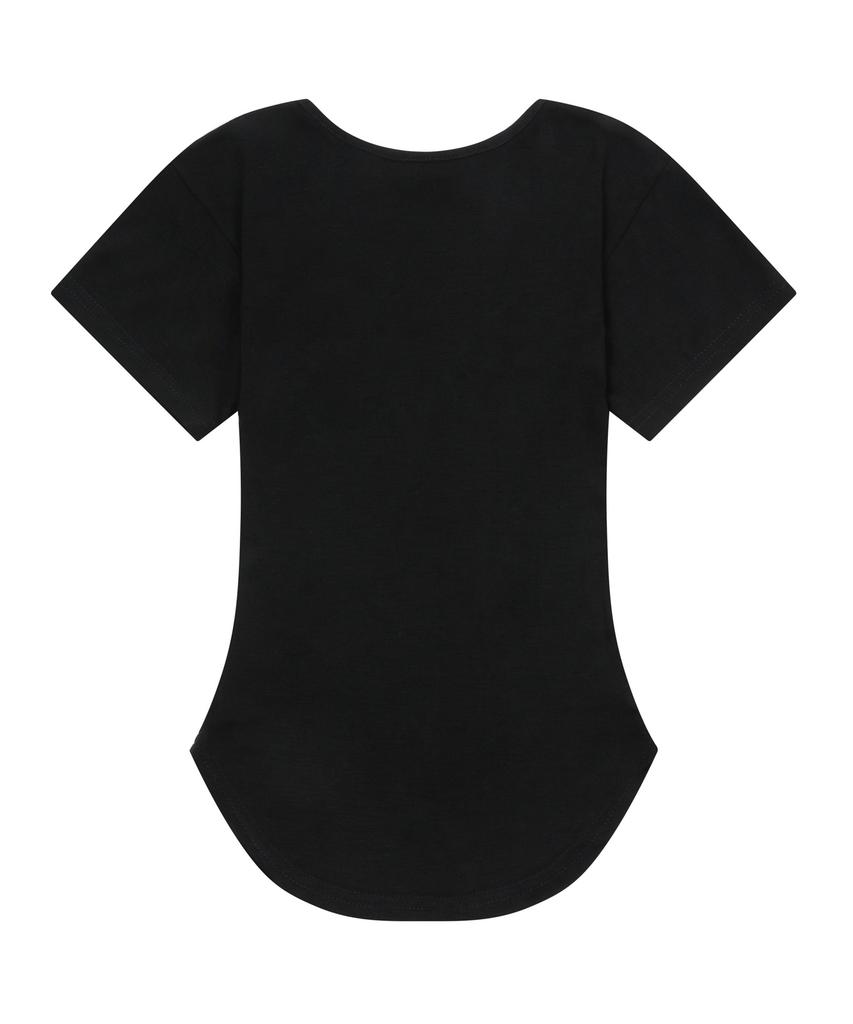 MUCENT Muse Cut U-Neck Crop Rounded Short Sleeve T-Shirt (5 Colors)