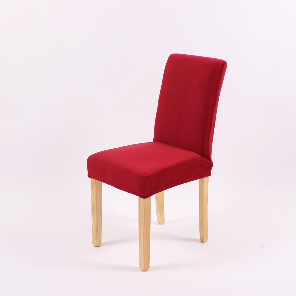 

1 шт. Бархатный чехол на стул Однотонный Мягкий ворсовый чехол от пыли для стула Чехол-накидка для кухни, столовой, свадебного банкета, отеля