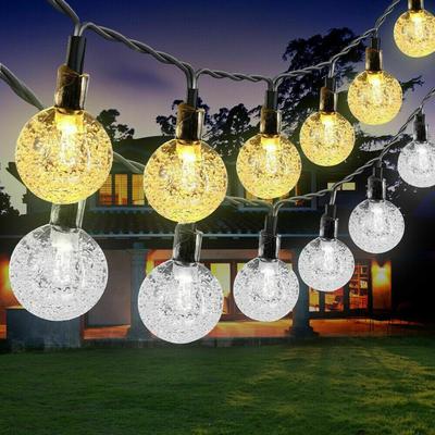 Luci da stringa per esterni 6M 30 LED Lampadina solare Impermeabile Luce fata a energia solare per la decorazione del paesaggio di nozze del giardino del cortile del partito del patio