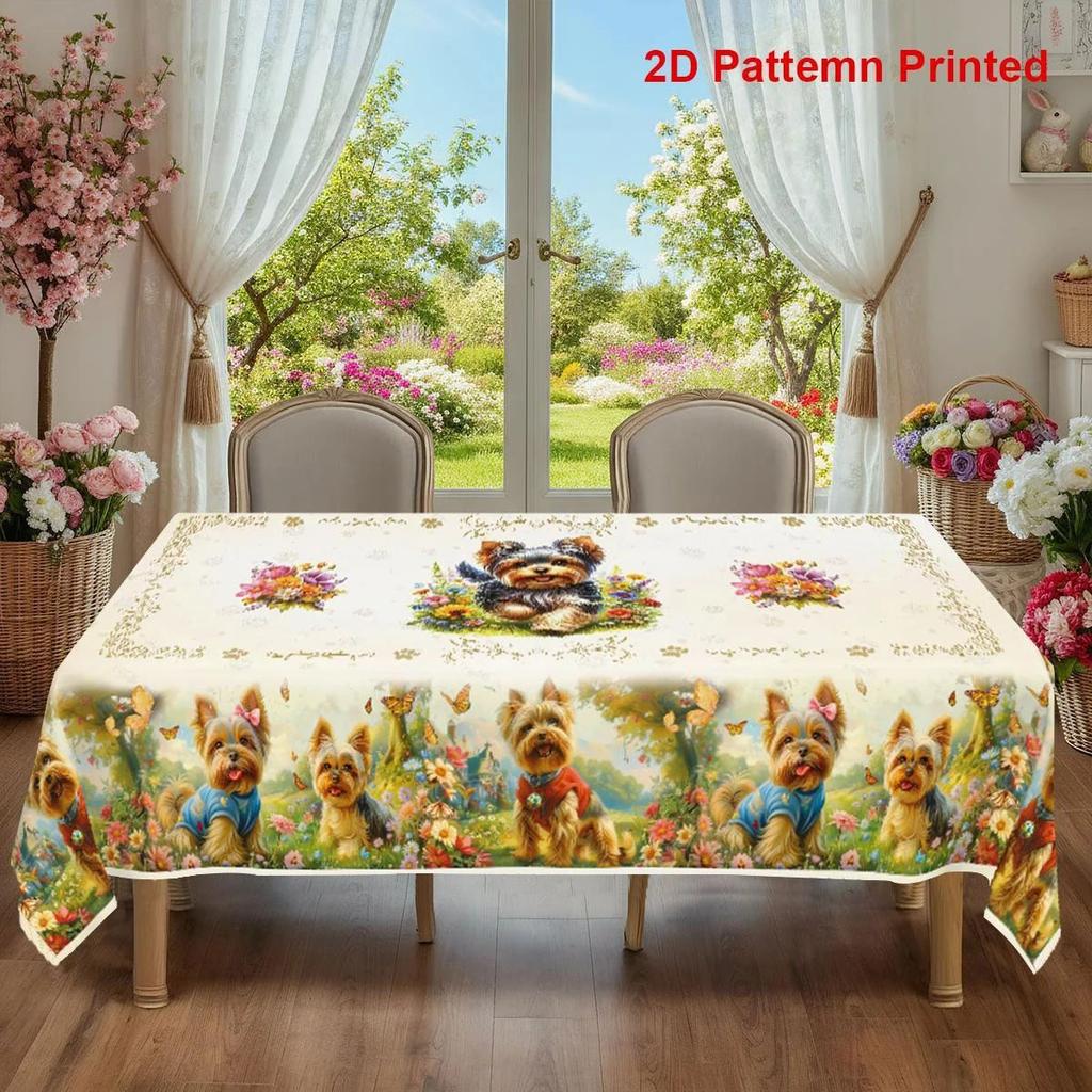 Vintage Floral Washable Tablecloth Soft Brushed Decorative Table Cover for Kitchen Dining Home Party Wedding Furniture Protection Home Decor