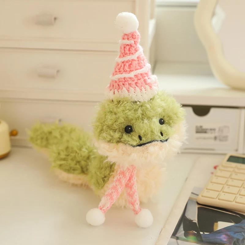 Super Cute Snake Wear Christmas Hat Scarf Plush Dolls Soft Stuffed Pillow Home Decor Birthday Christmas Gifts For Girls Kids