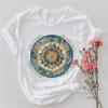 Fashionable Casual Printed Fun Flower Pattern New Women's Beautiful T-Shirt Summer Short Sleeved Round Neck Casual T-Shirt Top