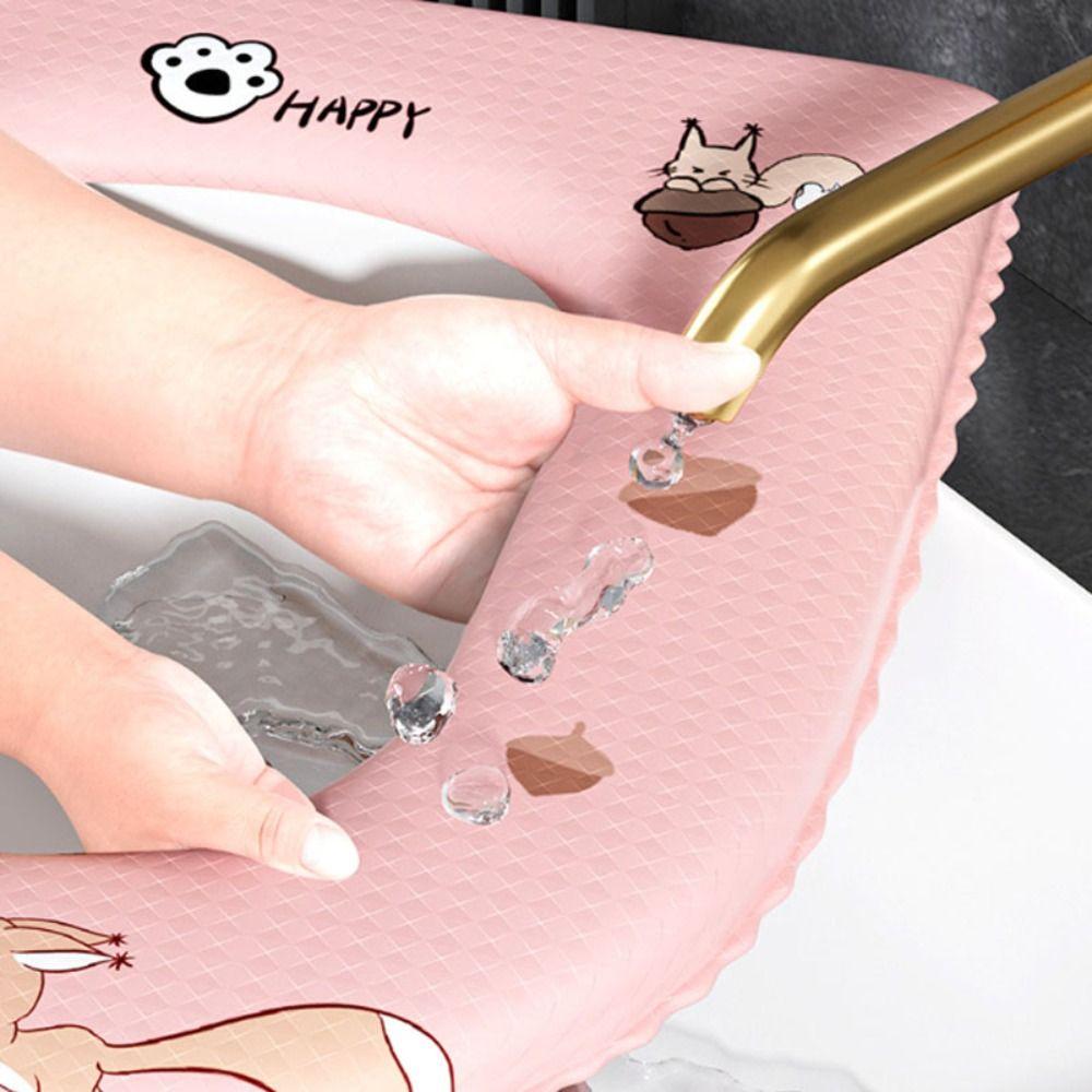 Waterproof Cute Toilet Seat Cover Cartoon Closestool Mat Universal Toilet Pad  Household