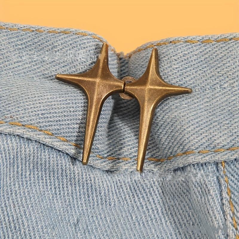 1 Pair Waist Buckle, A Star Shaped Waist Buckle Decorative Buttons, No Sewing, Detachable Button For Waist Adjustment