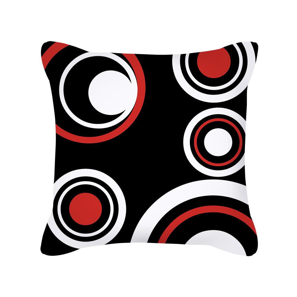 Ins Nordic Pillow Geometric Black Sofa Cushion Simple Office Peach Skin Pillow Cover