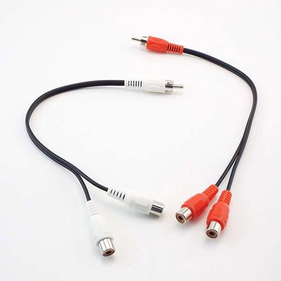 2-Wege-Cinch-Buchse auf Buchse, Y-Splitter, rot-weißes Anschlusskabel, Cinch-Stecker auf 2 Cinch-Buchsen, Audio-Adapter, Kabel