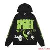 Unisex Oversized Hooded Sweatshirt With Foil Print Streetwear Casual Pullover Men Women Winter