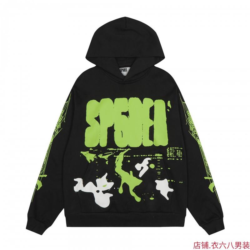 Unisex Oversized Hooded Sweatshirt With Foil Print Streetwear Casual Pullover Men Women Winter