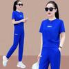 Damski Garnitur Sportowy Letnia Moda Cienka Bluza Damska Krótki Rękaw Luźny Casualowy Styl Zachodni Dwuczęściowy Zestaw