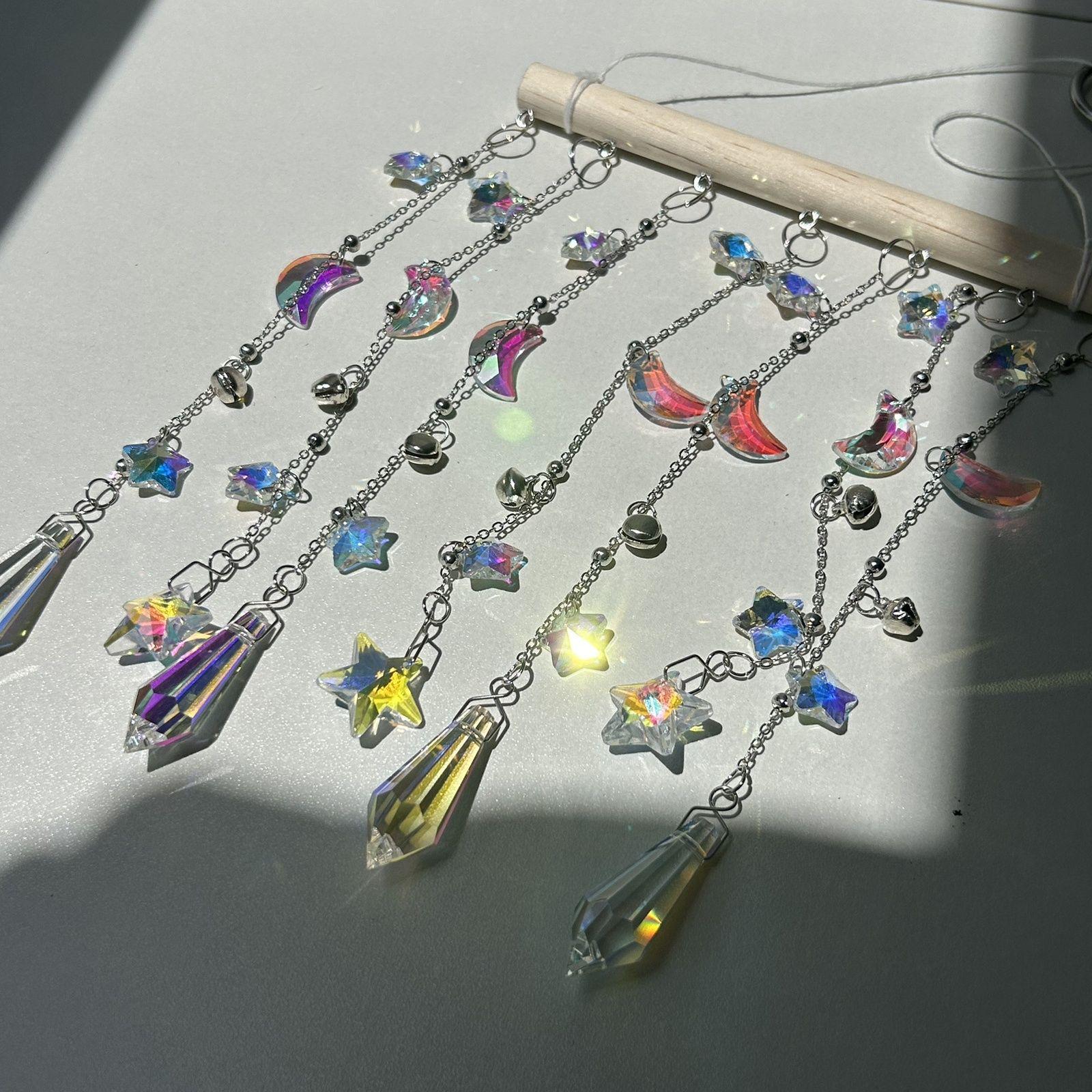 

Подвеска-ловец солнца из радужных кристаллов ручной работы: Подвеска-колокольчик и световой призматический элемент для окон спальни, идеальный подарок на день рождения.